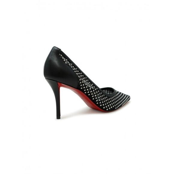 Christian Louboutin Black Strass Mesh Leather Apostropha 80 Pumps - NWT - Picture 3 of 3